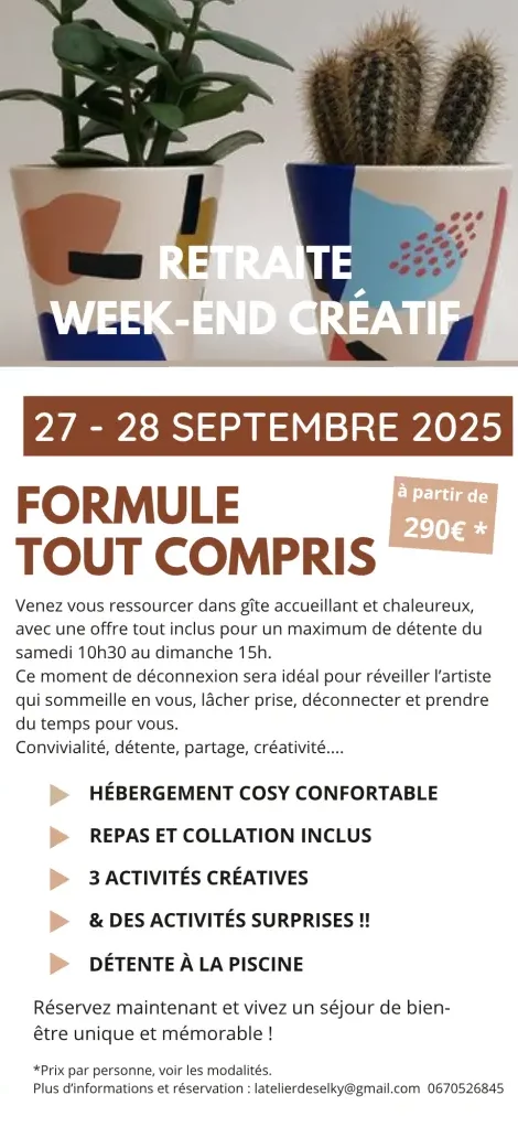 Retraite Week-end créatif - Peinture et créations - Hameau de l'étoile